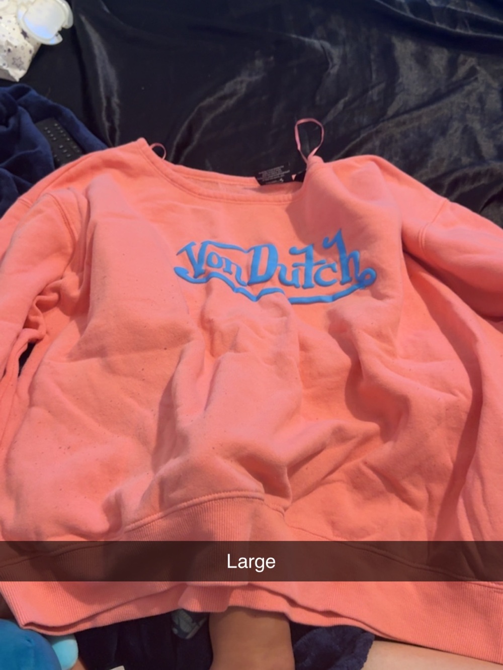Von Dutch Coral Crewneck Sweatshirt with Blue Logo
